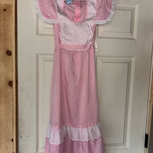 Pink Eyelet Ruffle Maxi Dress